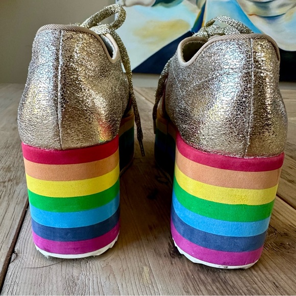 Bamboo Gold Rainbow Platform Shoes Women’s Size 7 - Picture 9 of 14